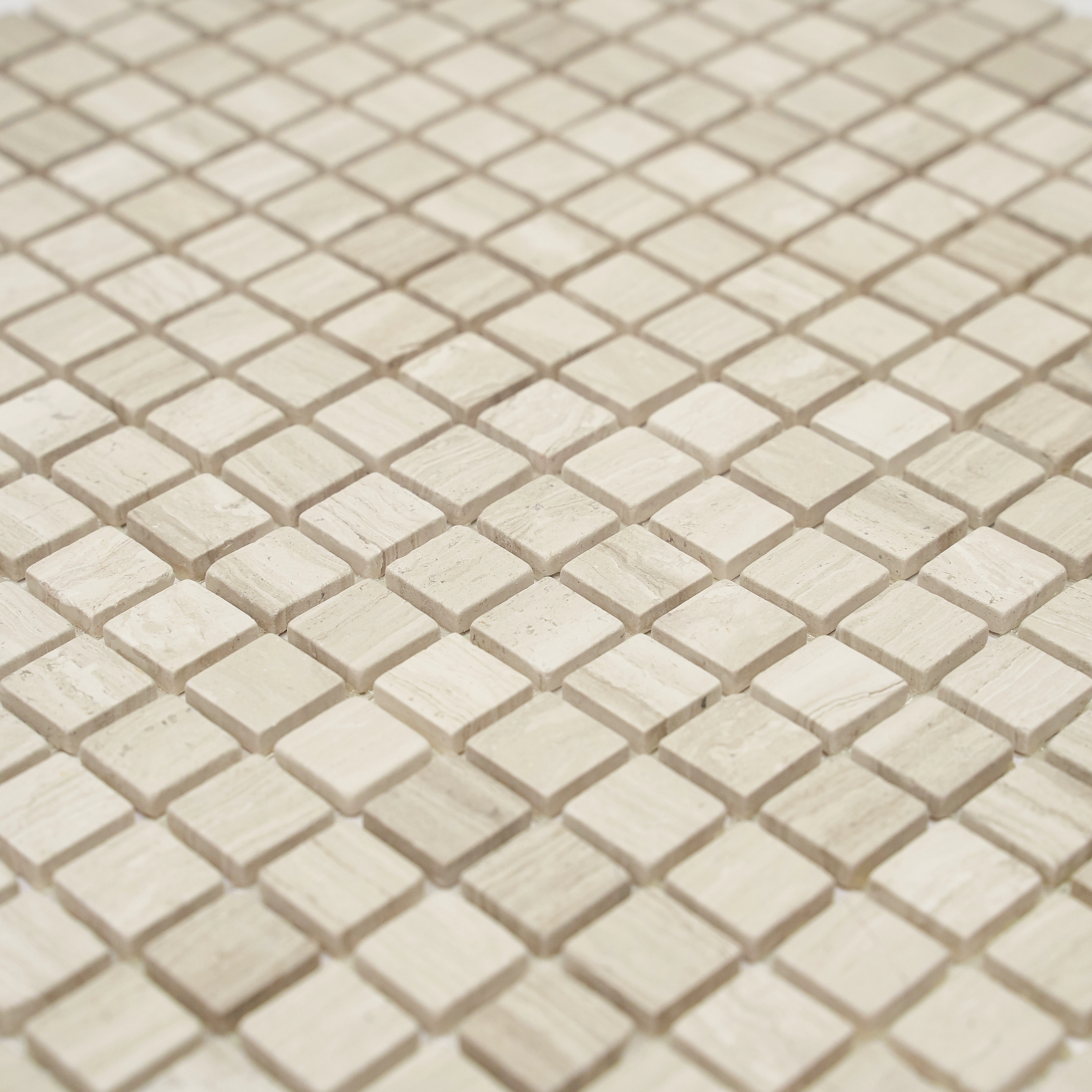 Мозаика Pietrine Travertino Silver MAT, 15х15х4 мм, MOSAICSTORY 30063
