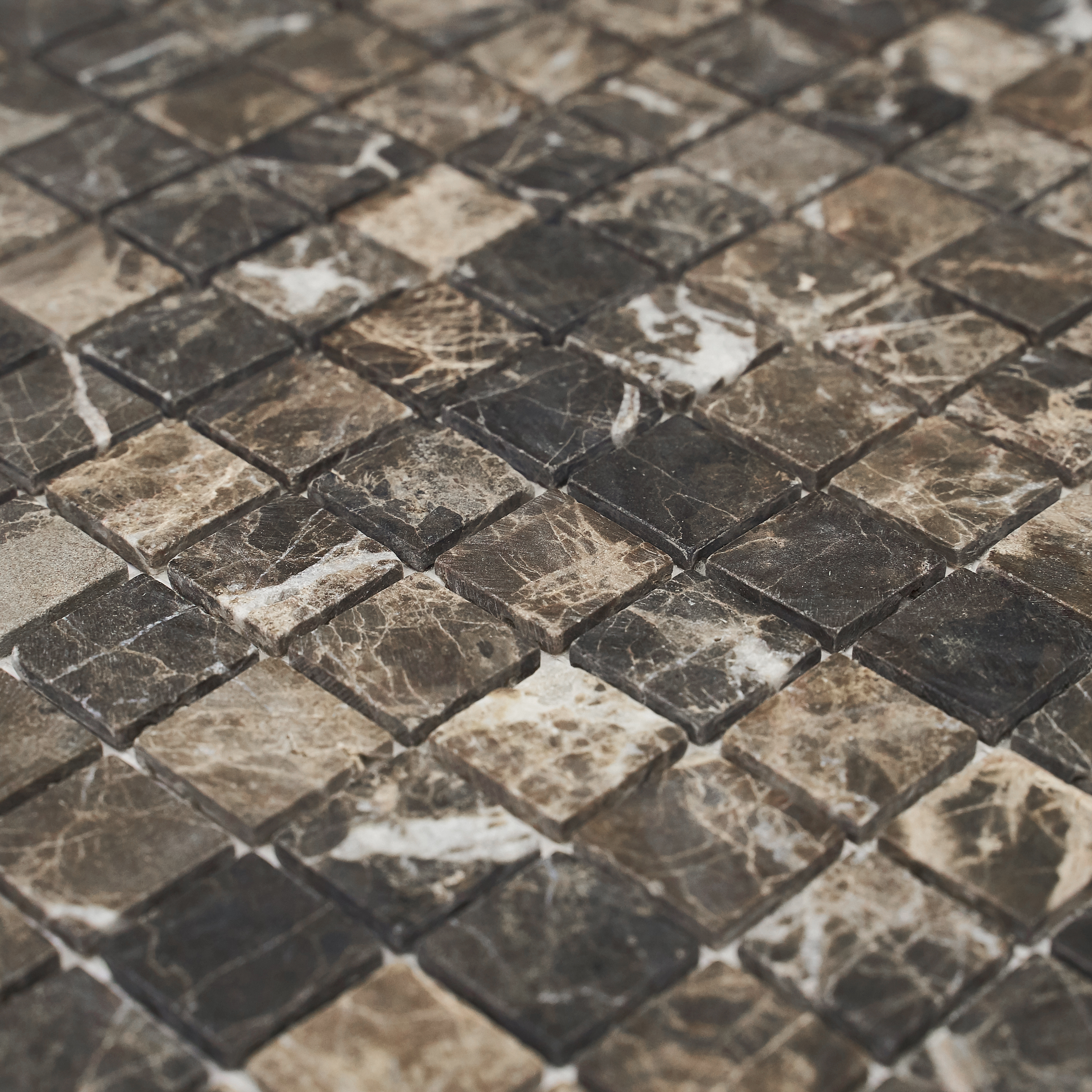 Мозаика Pietrine Emperador Dark MAT, 23х23х4 мм, MOSAICSTORY 35416