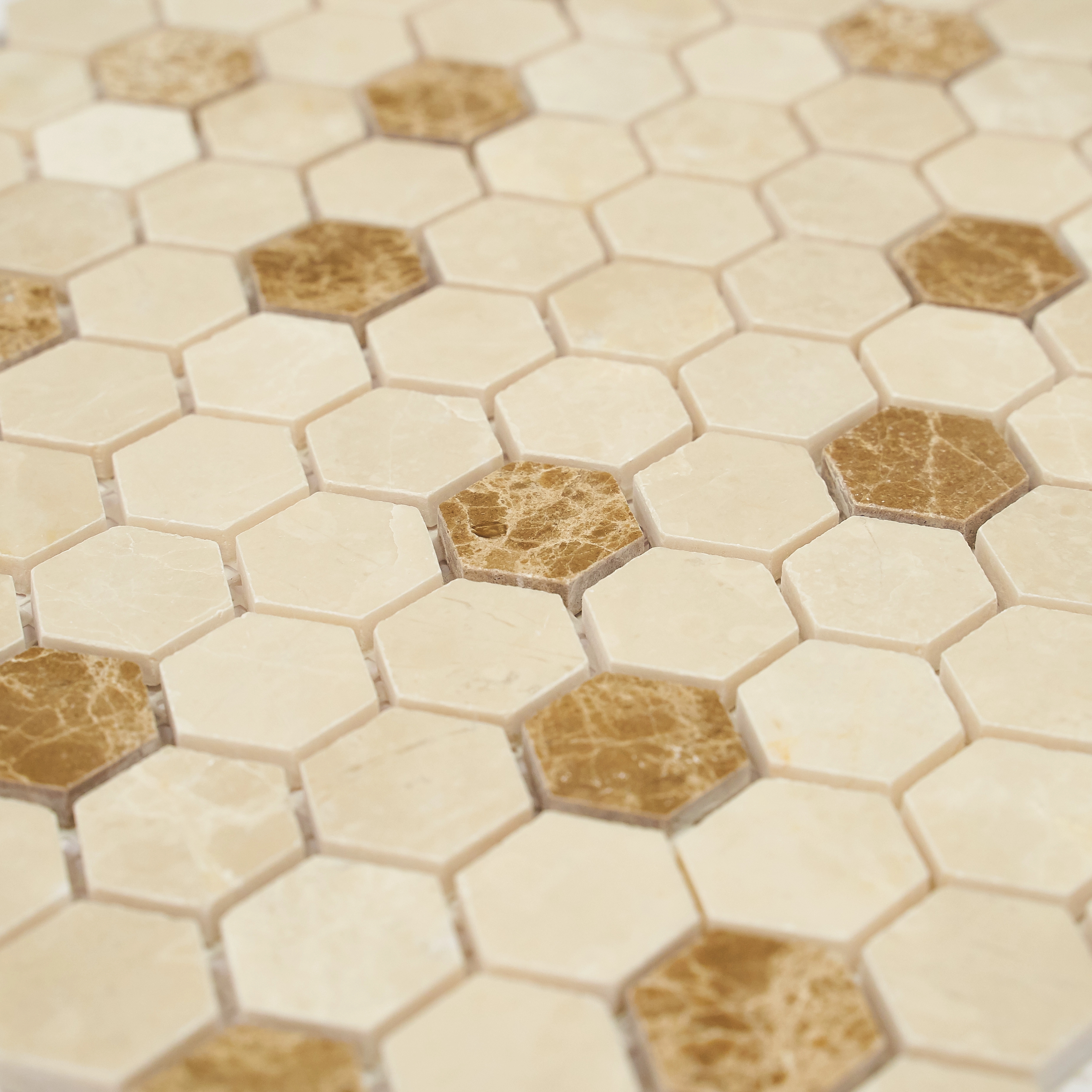 Мозаика Pietrine Hexagonal MIX 5, 25х25х6 мм, MOSAICSTORY 30123